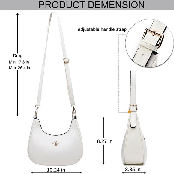 Small Crescent Shoulder Bags Purses for Women Retro Classic Clutch Hobo Tote Pur - Picture 4 of 6